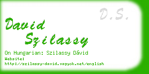 david szilassy business card